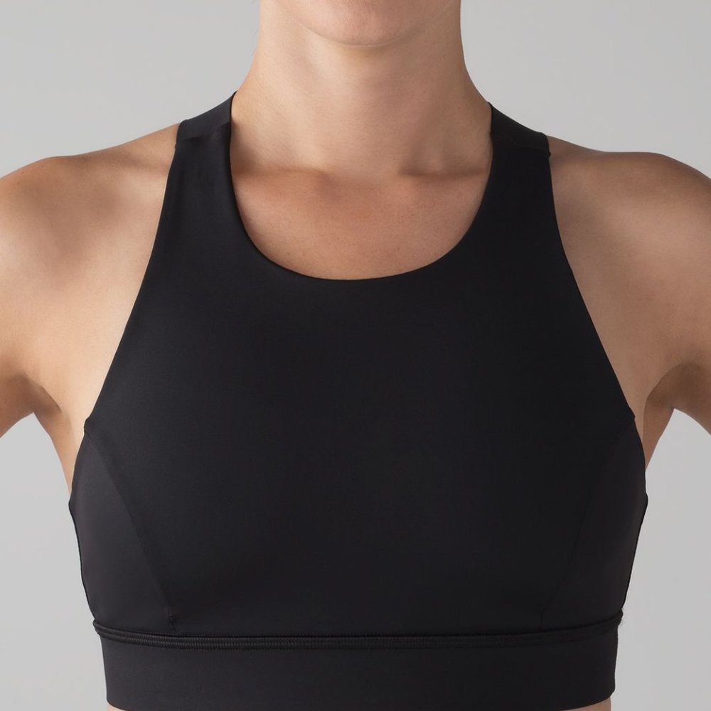 Lululemon Fast & Free Nulux Sports Bra Black Womans Size 4